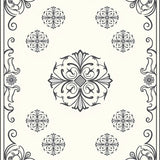 Elegant Damask Flourish Medallion Adirondack(Black)