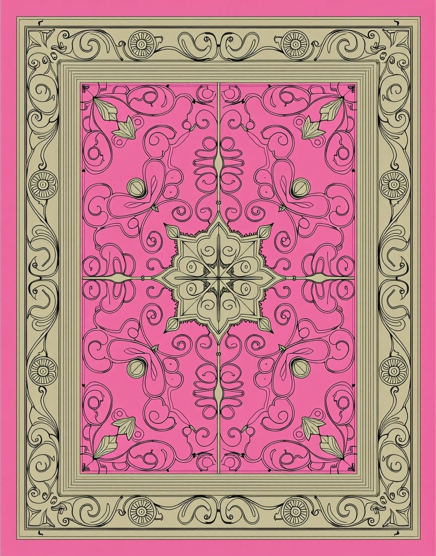 Scroll Work with Patina Accents (Pink) - ODIKA