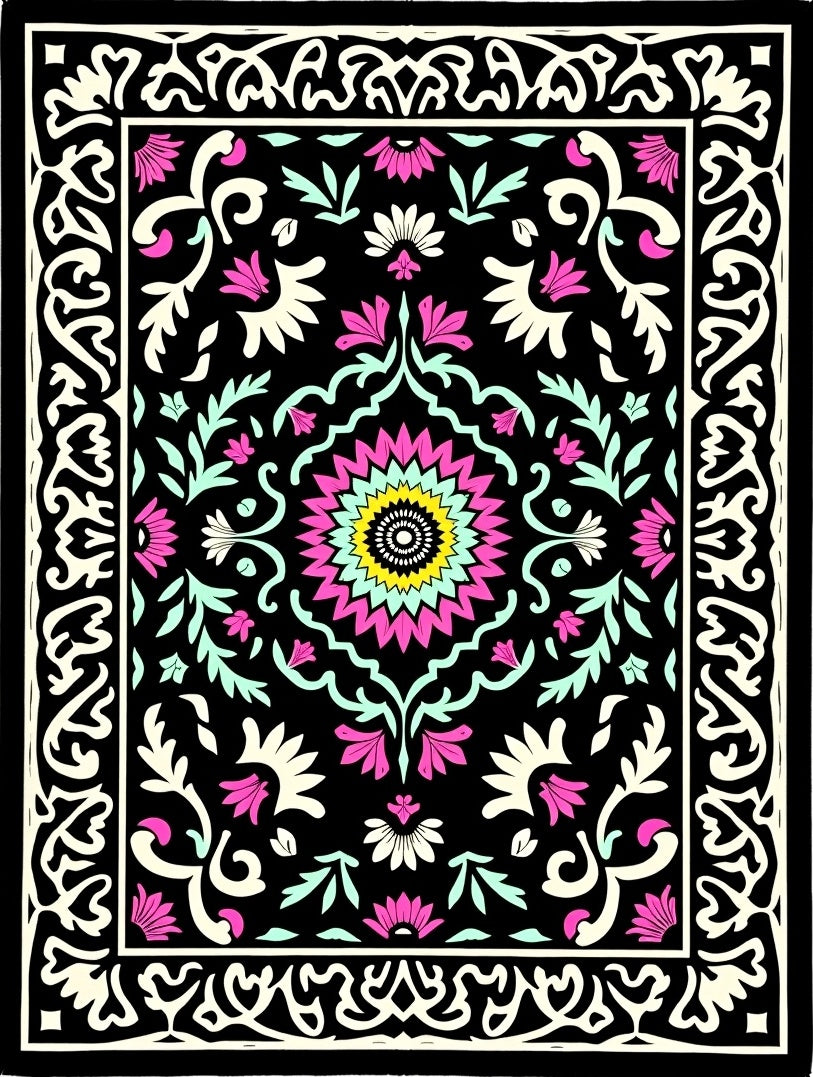 Verdant Tapestry Elaborate Intricate Detailed Exquisite (Black) - ODIKA