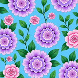 Watercolor Hydrangea Blossom Tapestry with Cascading Rose Petals(Blue)