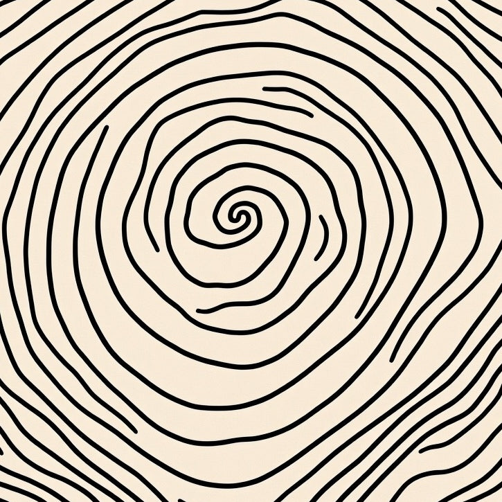 Modern Abstract Ripple with Concentric Flowing Motifs (Beige) - ODIKA