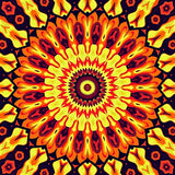 Vibrant Kaleidoscope Burst Eclectic Artistry Handwoven (Yellow)
