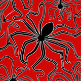 Abstract Arachnid Network with Bold Monochrome Contrast(Red)