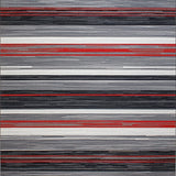 Modern Area Rug with Vibrant Striped Pattern in Grey Red and Black Hues(Gray)