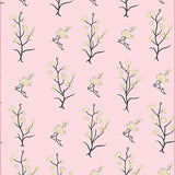 Chinoiserie Garden displaying Delicate Cherry Branch Art (Pink)