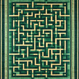 Emerald Maze Interlocking with Subtle Gold Highlights(Green)