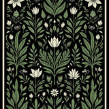 Enchanted Botanical Garden Vintage Floral (Black) - ODIKA