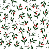 Vintage Holly Berry Vine with Botanical Christmas Wreaths(White)