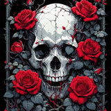 Rebel Rose Skull Anti Slip Multipurpose Gothic Floral Design(Red)