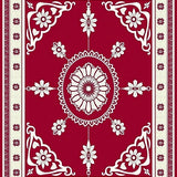 Elegant Bordered Medallion Tapestry Framed Classic Design(Red)