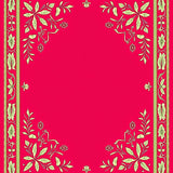 Seasonal Entry with Ornate Yuletide Botanical Designs(Red)