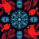Winter Cardinal Design with Pine Branch Accents(Red)