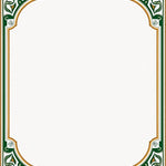 Traditional Paisley Swirl Arrangement with Ornate Border Accents (Green) - ODIKA