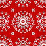 Jubilant Floral Kaleidoscope Radial Accent Throw(Red)