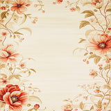 Artistic Floral Area Non Skid Backing Easy Clean Durable Low Pile(Beige)