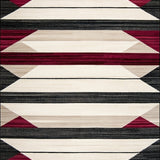 Geometric Spark Round Beige/Burgundy(Red)