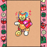 Amusing Sparkle Feline Joke Present(Beige)