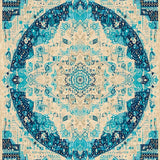 Artisan Crafted Round with Colorful Abstract Medallion Design(Beige)