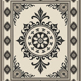 Faded Medallion Tiled with Distressed Vintage Motifs(Beige)