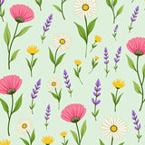 Botanical Meadow Wildflower Tapestry Accent (Green)
