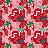 Festive Patchwork with Interlocking Cane and Motifs(Red)