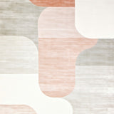 Elegant Cream & Blush Area Abstract Geometric for Living(Beige)
