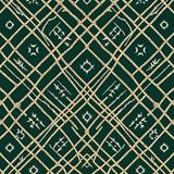 Frosted Pine Needle Interlocking Plaid with Stylized Crystal Flakes(Green)