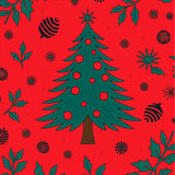 Yuletide Evergreen Botanical Winter Celebration Decoration(Red)