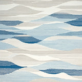 Coastal Harmony Serene Blue & Beige Oval(Blue)