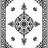 Vintage Medallion Floor Covering with Anti Slip Backing(Black)