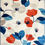 Contemporary Meadow Reverie with Abstract Petals and Layered Florals(White)