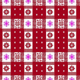 Buffalo Plaid Farmhouse Snowflake Holiday Decorative Accent(Red)