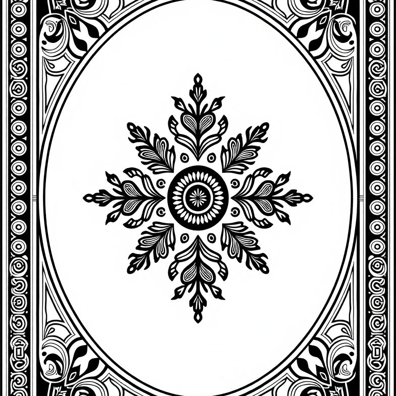 Elegant Medallion Cascade Interwoven Symmetrical (Black) - ODIKA