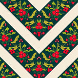 Elegant Chevron Design with Holly Berry Inspired Highlights(Green)