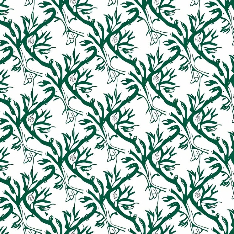 Enchanted Forest Canopy with Leafy Branch Network (Green) - ODIKA