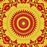 Kaleidoscope Flower Burst with Radiating Petal Design (Red) - ODIKA