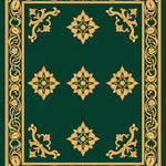 Elegant Damask Ornamentation with Stylized Floral (Green) - ODIKA