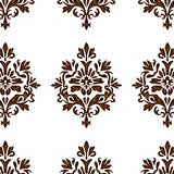 Damask Flourish with Symmetrical Rosette Design(Brown)