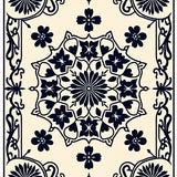 Blooming Garden Medallion Vintage Floral Artistry(Black)
