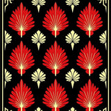 Art Inspired with Symmetrical Fan Shaped Interlocking (Black)