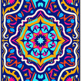 Celestial Medallion with Abstract Motifs (Blue)