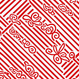 Classic Cane Stripe Medallion Non Slip(Red)