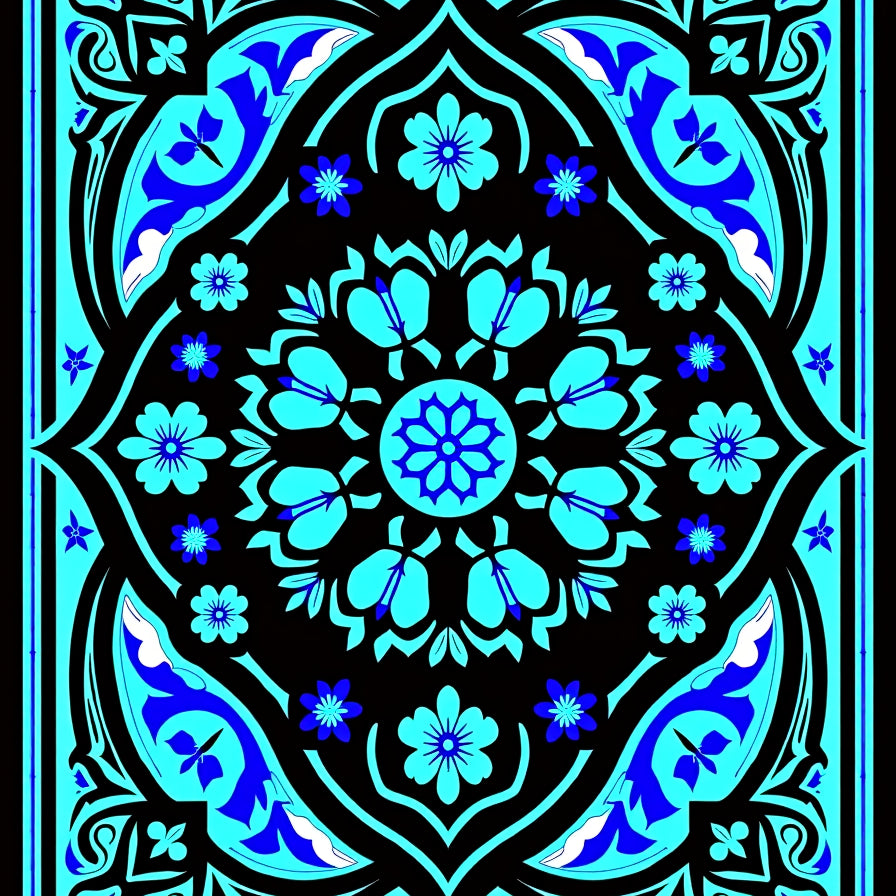 Vintage Blossom Medallion Artisan Handwoven Accent (Black) - ODIKA