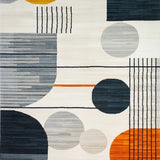 Contemporary Minimalist Area With Dynamic Abstract Geometric Design(Gray)