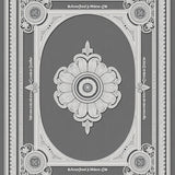 Medallion Symmetrical Ornate Baroque Inspired Luxe(Gray)