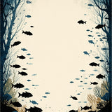 Undersea World Area Beige & Black Design(Beige)