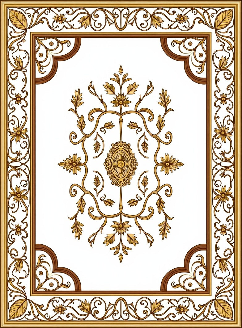 Trellis Tapestry Inspired Floral Ornamentation (Gold) - ODIKA