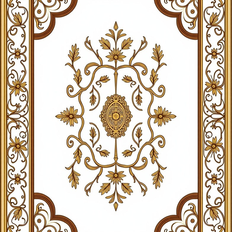 Trellis Tapestry Inspired Floral Ornamentation (Gold) - ODIKA