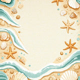 Soft Round Area Rug Beach Themed Coastal Ocean Carpet Decor(Beige)