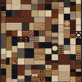 Patchwork with Leopard Inspired Geometric Design(Brown)